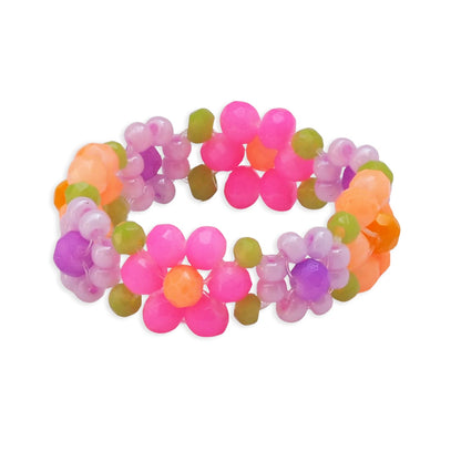 Mini Daisy Knitted Glass Bead Ring