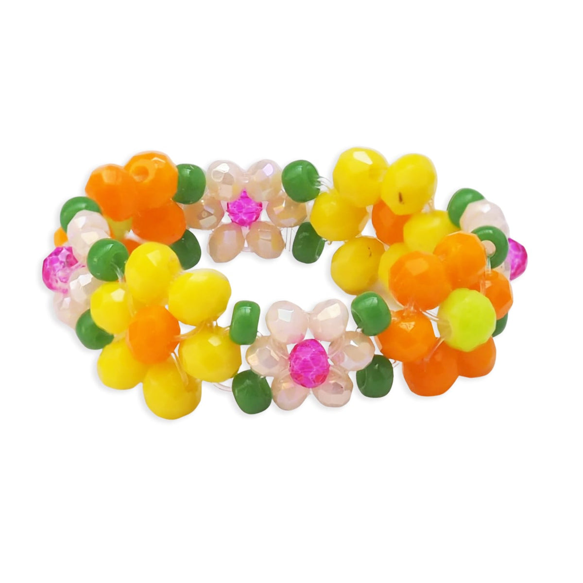 Mini Daisy Knitted Glass Bead Ring