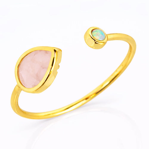 Opal & Rose Teardrop Ring