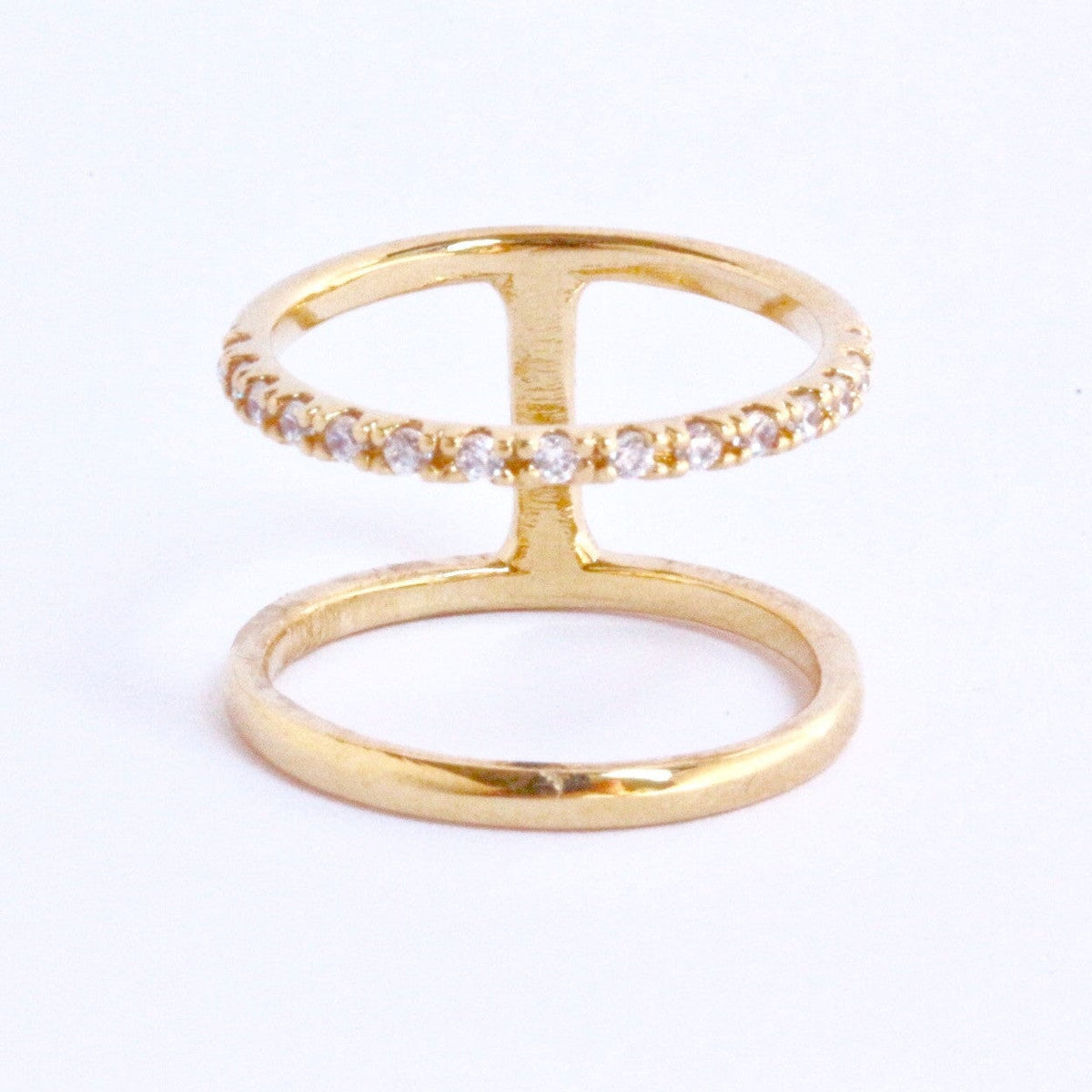 Double Band Pavé Ring