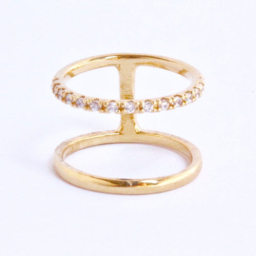 Double Band Pavé Ring