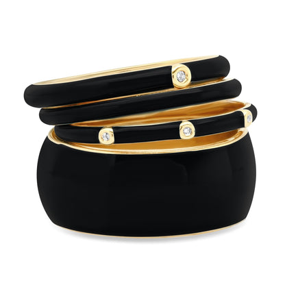 Enamel CZ Stackable Ring Set – Set of 4