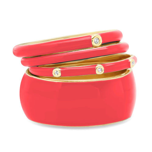 Enamel CZ Stackable Ring Set – Set of 4