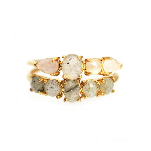 Assorted Stone Stack Ring Set | Set of 2