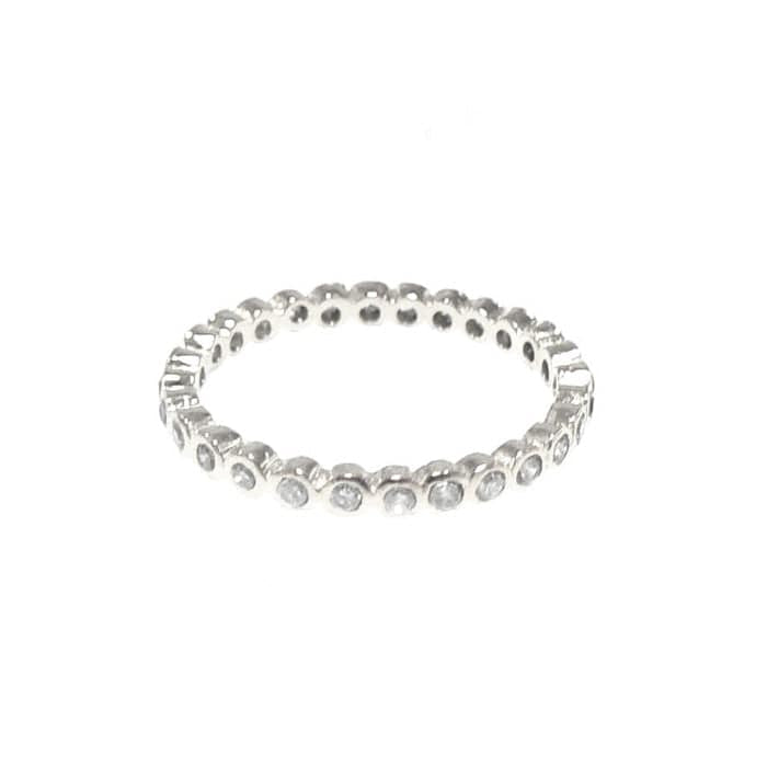 Silver Bezel Eternity Band