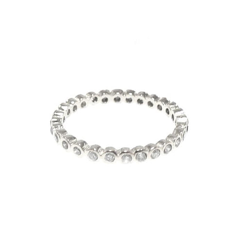 Silver Bezel Eternity Band