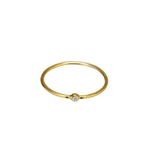 Simple Gold CZ Ring