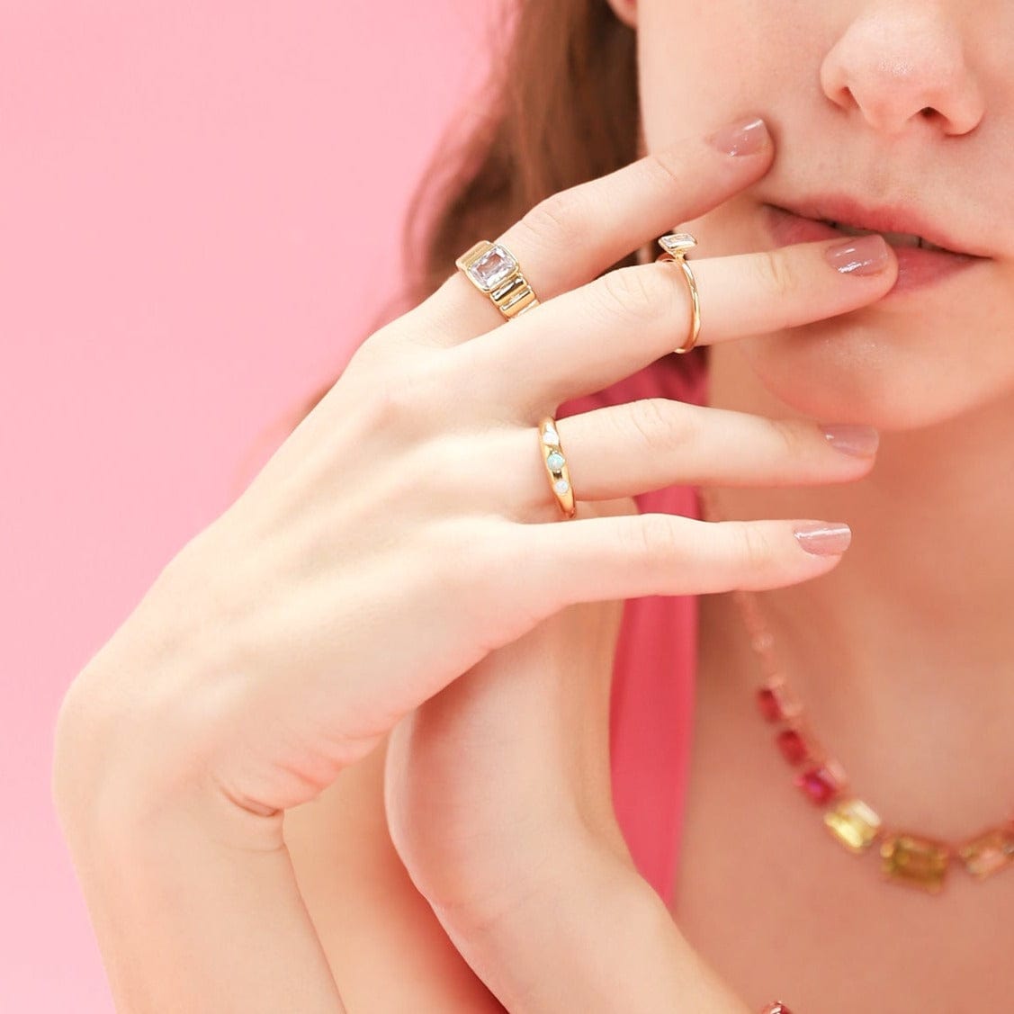 Triple Accent Dome Ring