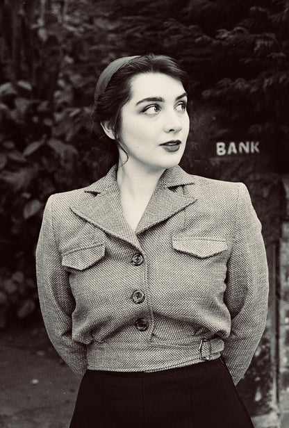 1940s Utility Buckle Jacket - Blue Wool