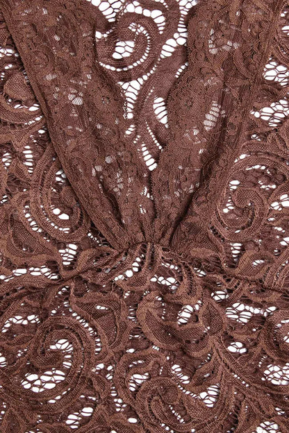 V Neck Flares Sleeve Lace Dress
