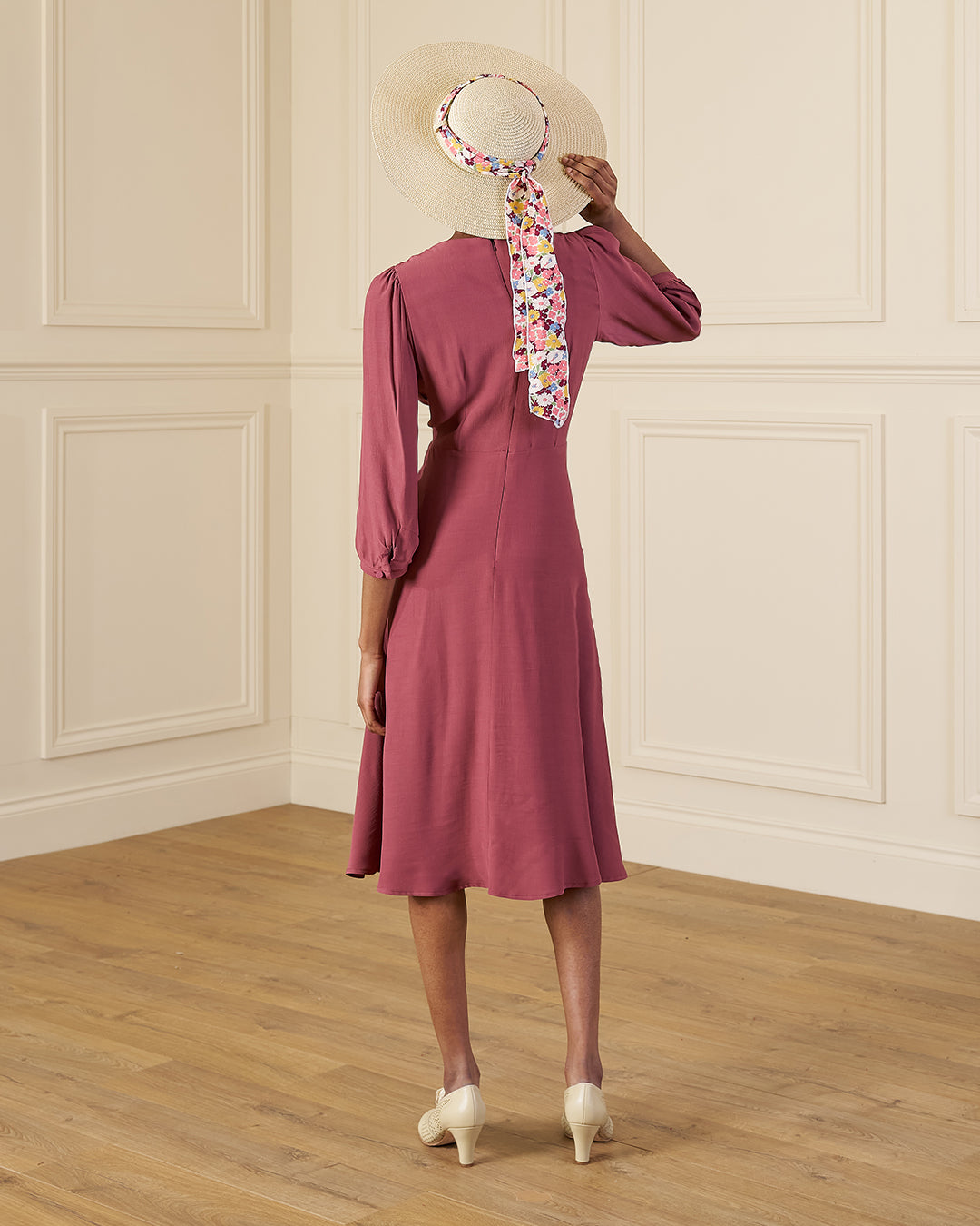 1940s Vera Tea Dress - Plum