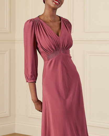 1940s Vera Tea Dress - Plum