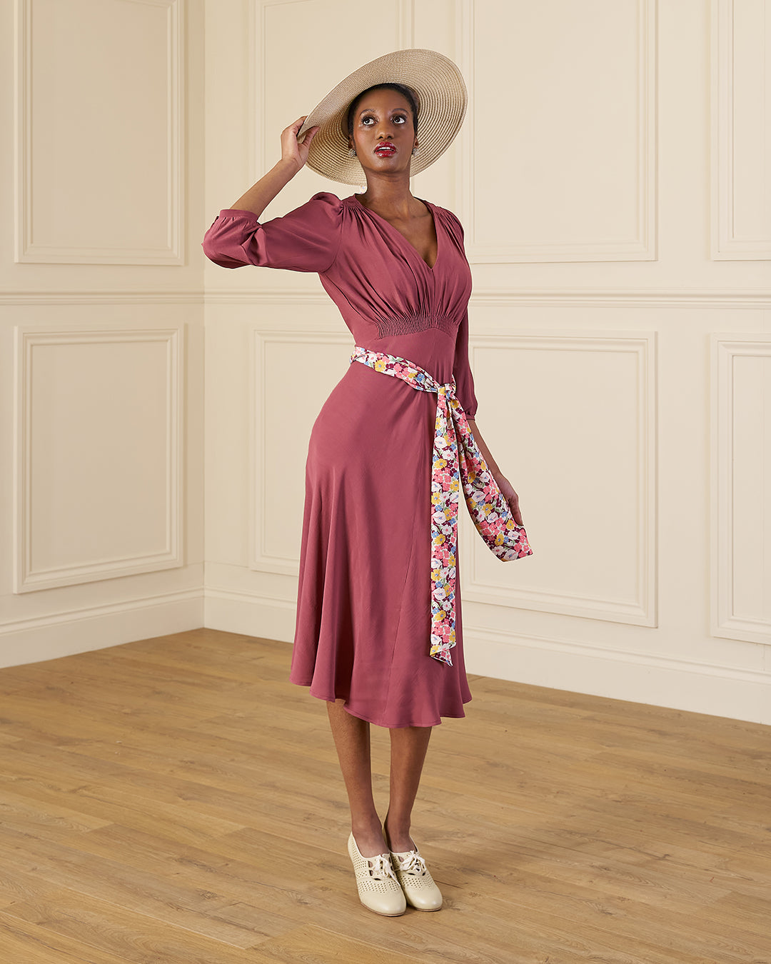 1940s Vera Tea Dress - Plum