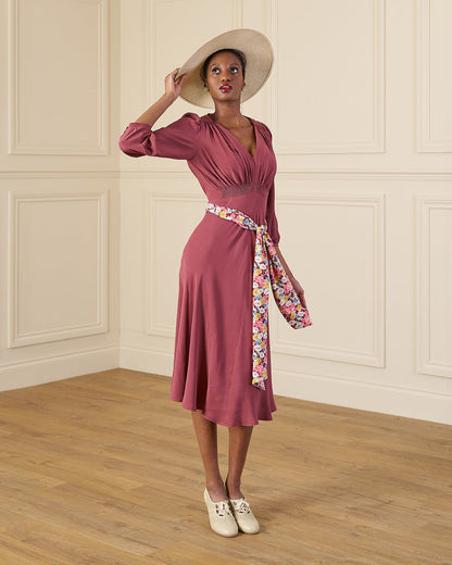 1940s Vera Tea Dress - Plum