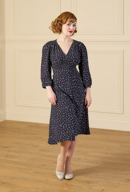 1940s Vera Tea Dress - Ocean Pearl