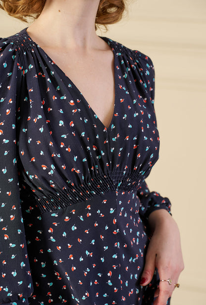 1940s Vera Tea Dress - Ocean Pearl