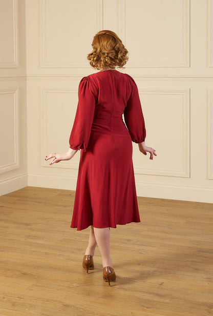 1940s Vera Tea Dress - Port