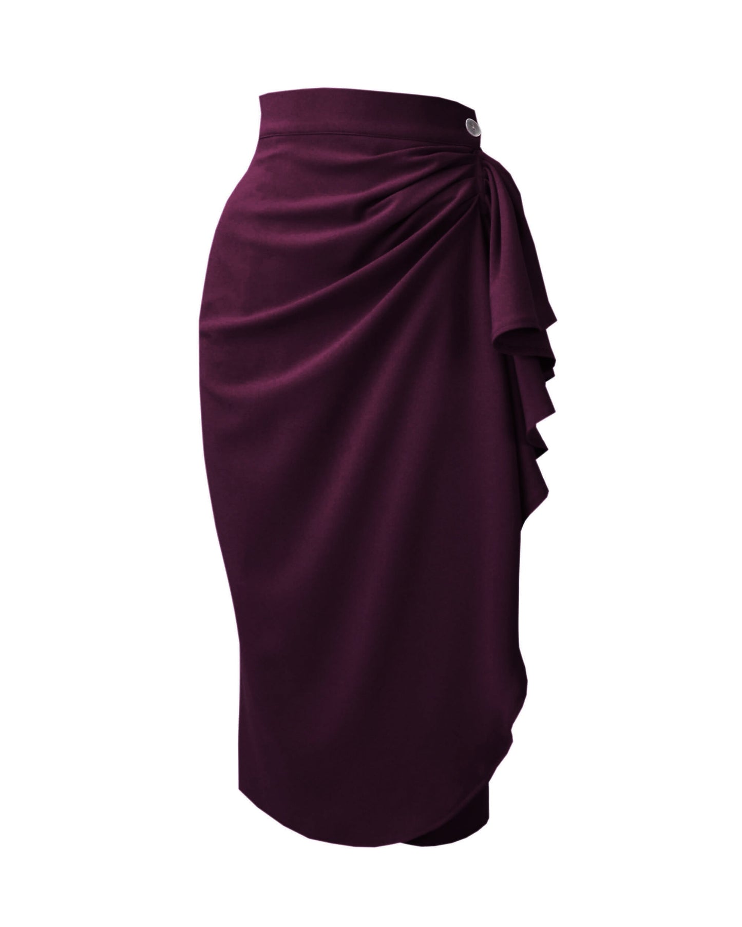 1940s Waterfall Skirt - Aubergine