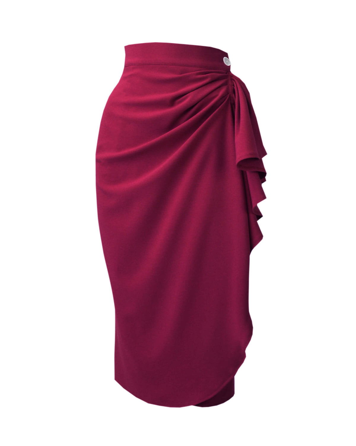 1940s Waterfall Skirt - Berry