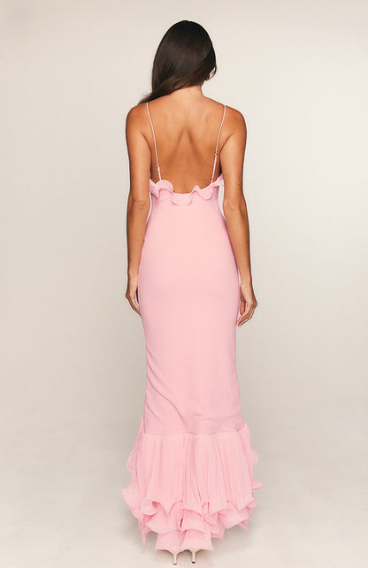 Dancing Petals Maxi Dress Pink