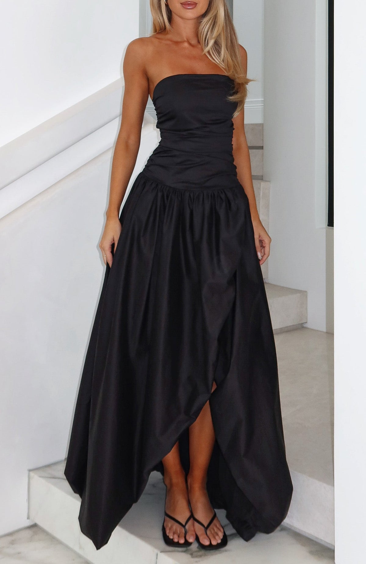 Keep My Promise Strapless Maxi Dress Black