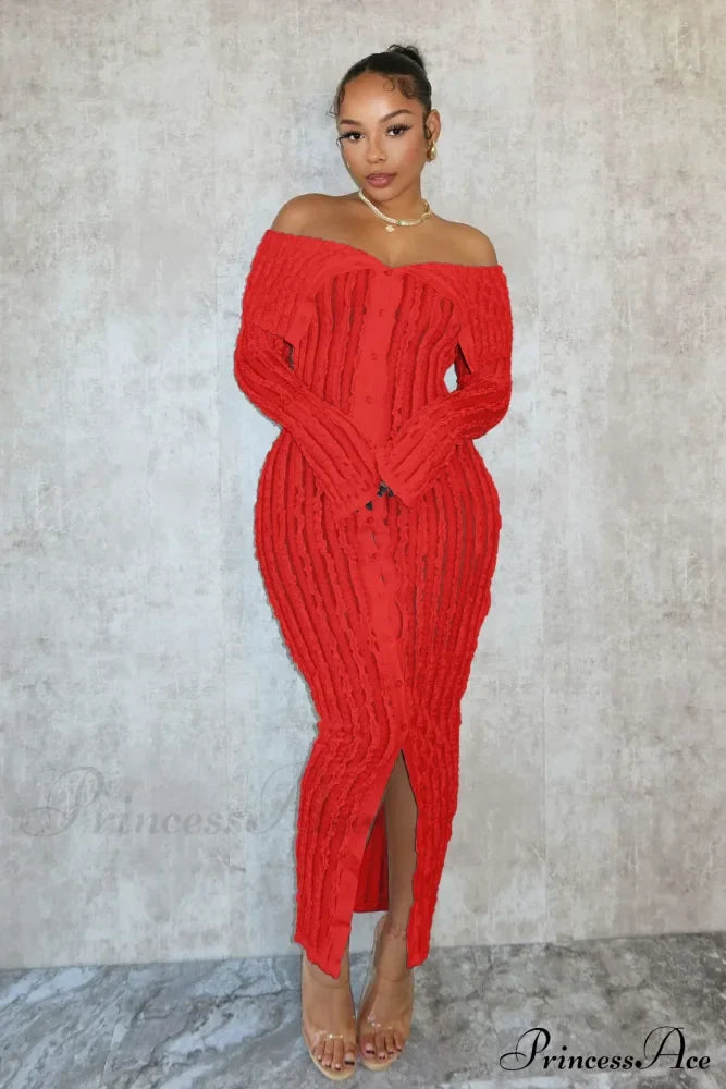 Pleated Off Shoulder Ruched Midi Dress