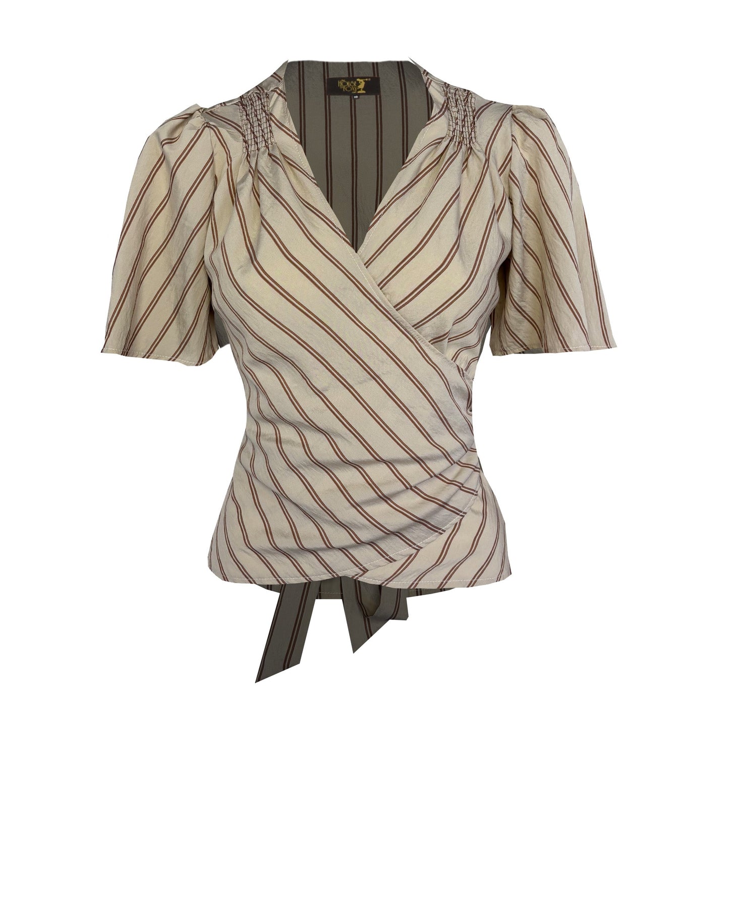 1930s Wrap Blouse - Oakline Stripe